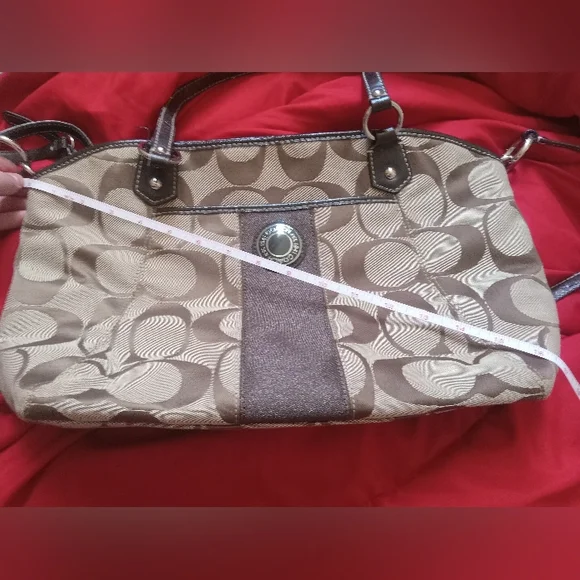 Coach Brown and Tan Signature Tote Bag - Picture 12 of 12